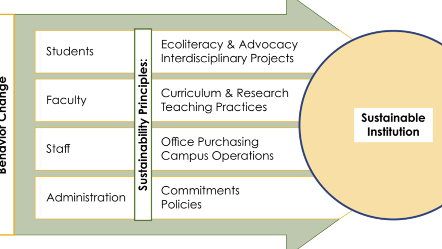 Diagram explaining the components of a sustainabile institution