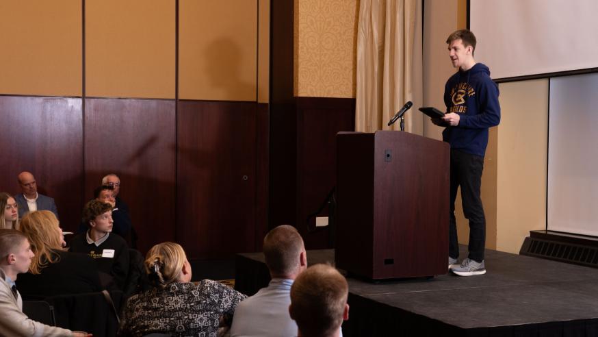 Henry Lemke speaks Chancellor's Spotlight on Achievement Awards
