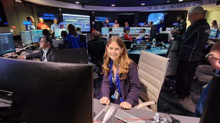 Susan Lederer in NASA command center 