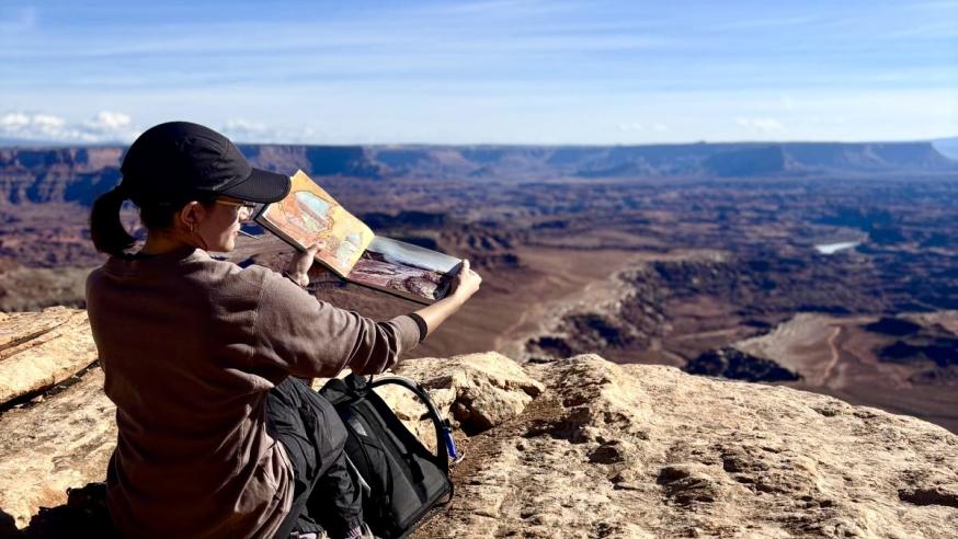 Olivia Bishop looks out over Georgian Canyon