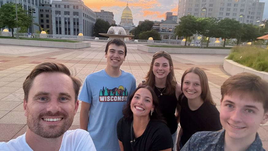 Dr. Nic Wheeler and his student research group in Madison