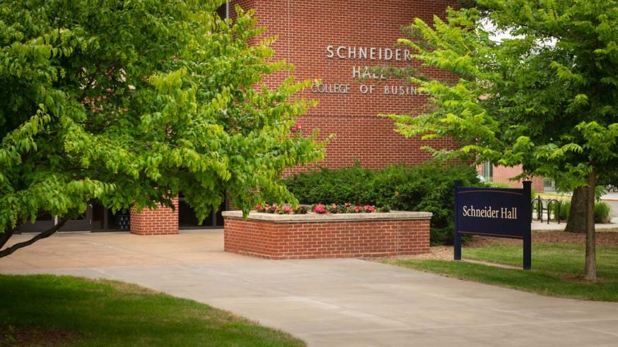 Exterior Schneider Hall summer 