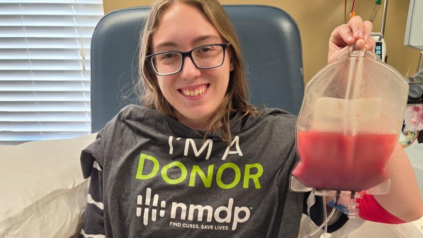 Cadence Cordova donates blood stem cells in Kansas City