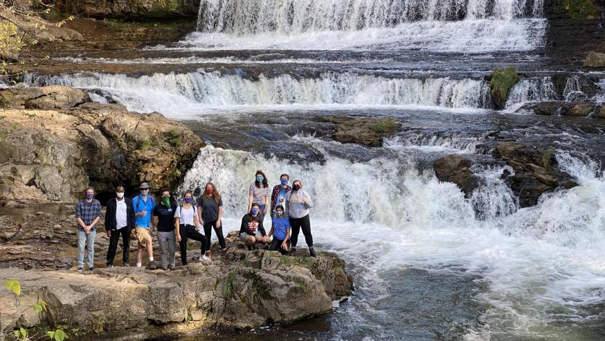 GEOG students at Willow River State Park, 2020