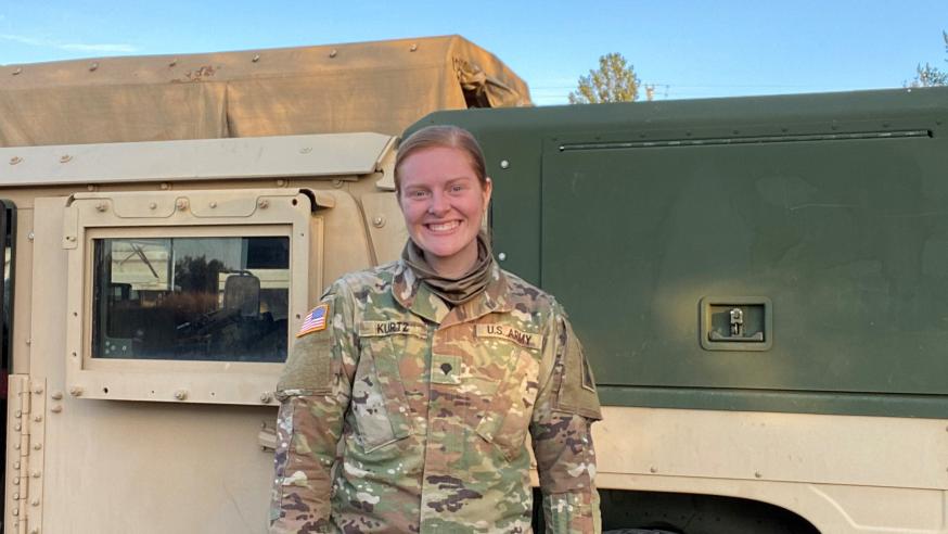 Paige Kurtz in national guard uniform