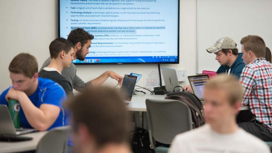 Students in an Information Systems class