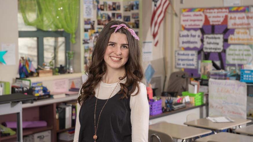 Abbi Holzmann has known since she was a young girl that she wanted to be a teacher. The ongoing pandemic has made her more determined than ever to make a difference in the lives of students.  (Photo by Shane Opatz)