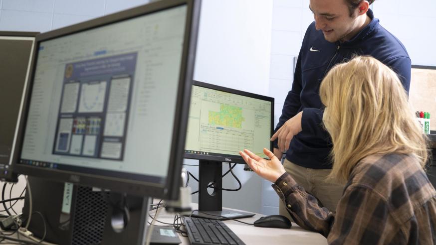 Students in geography lab