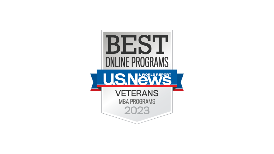 U.S. News & World Report Online MBA Program 2023 Best for Vets badge