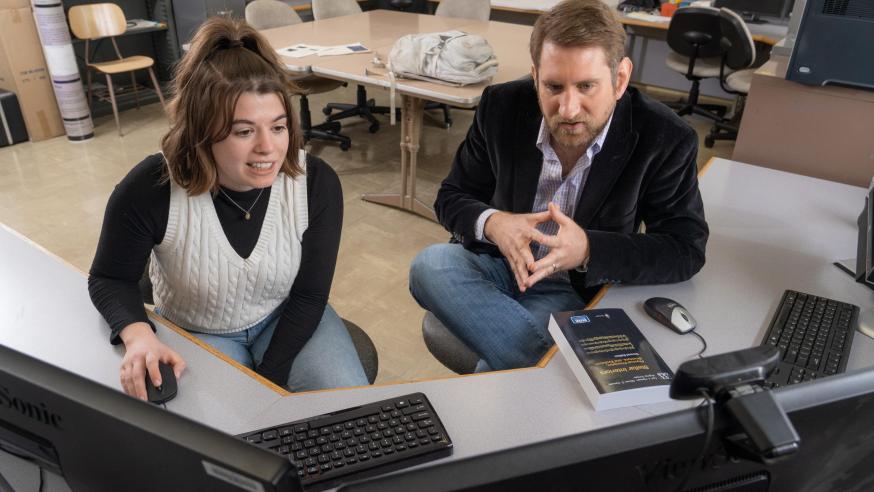 Sophomore Alexis Rustin and Dr. William Wolf, assistant professor of physics and astronomy