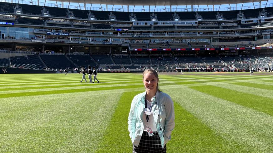Jenna Bohanski working as a Ticket Sales and Service Coordinator for the Minnesota Twins