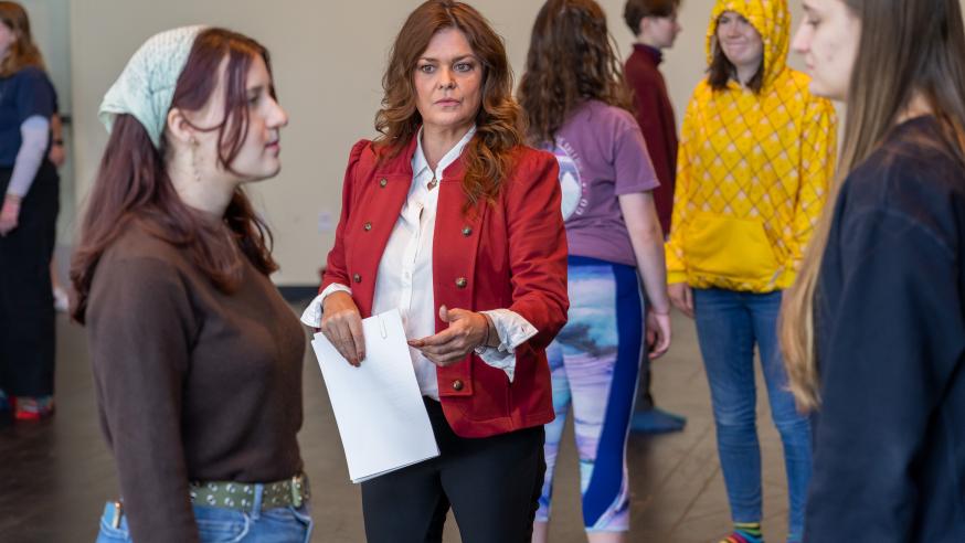 Students in acting class