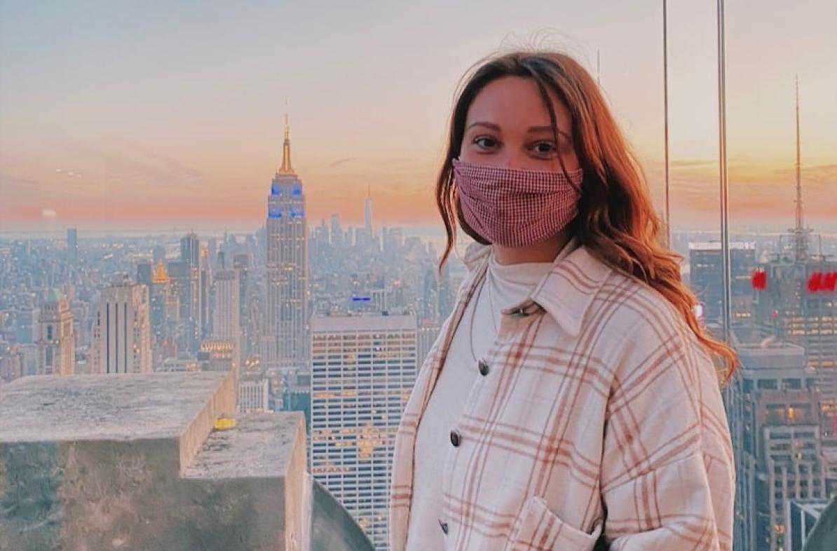 Kenzie Beam in NYC skyline
