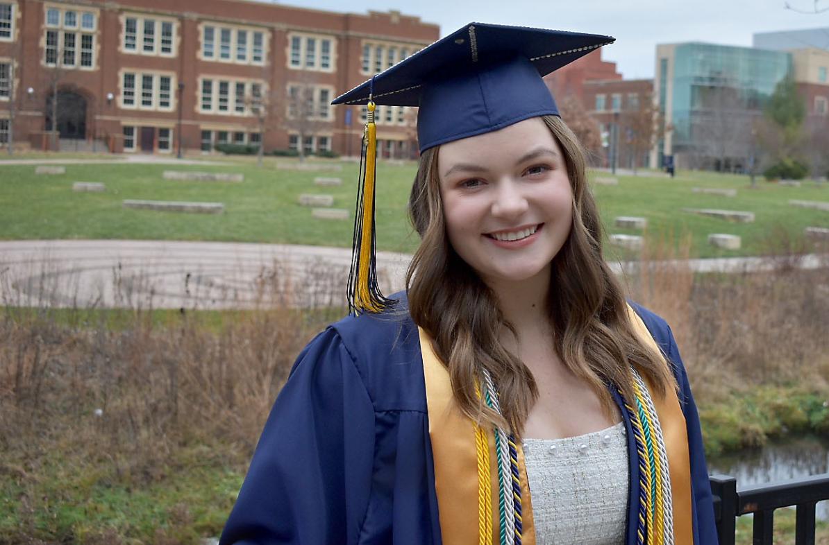Elle Snesrud cap and gown 