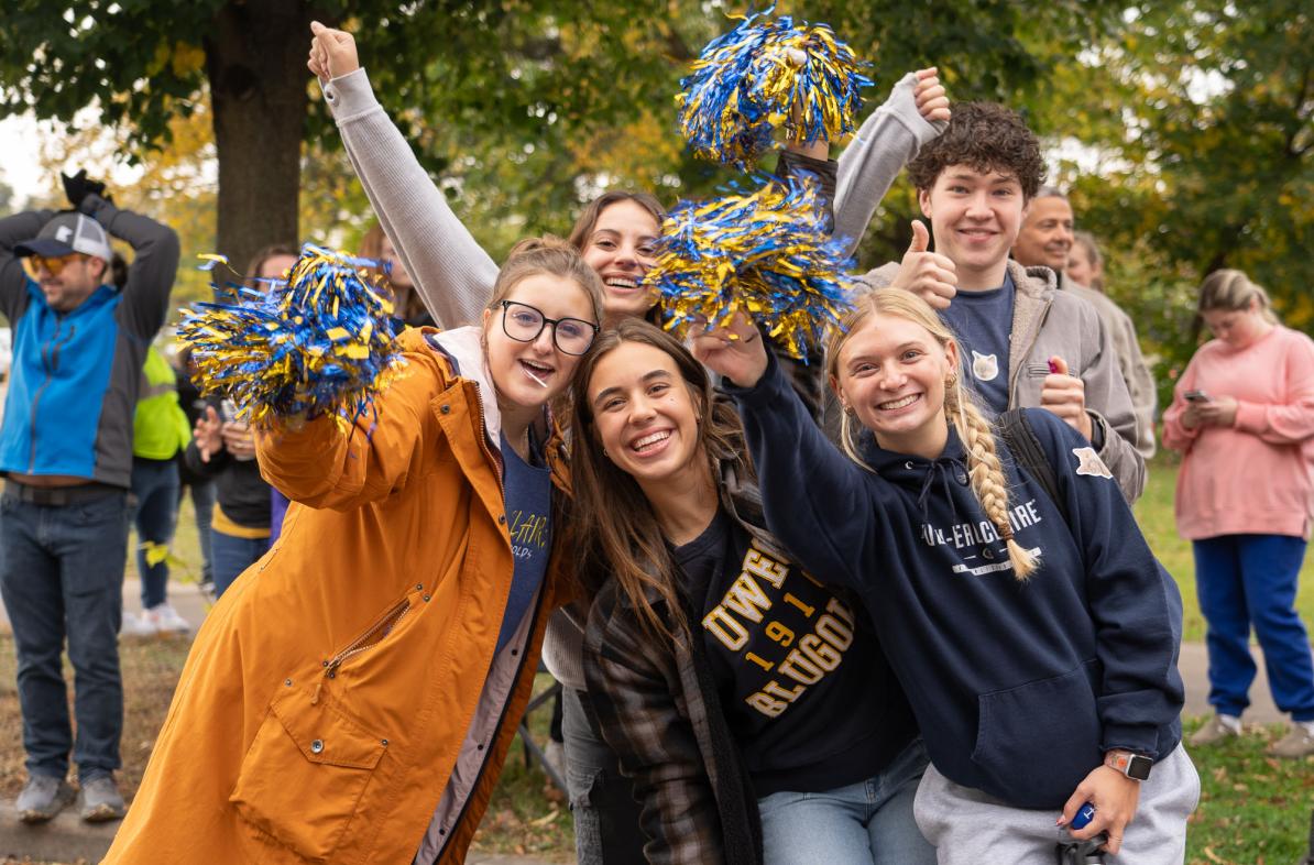 group cheering at parade