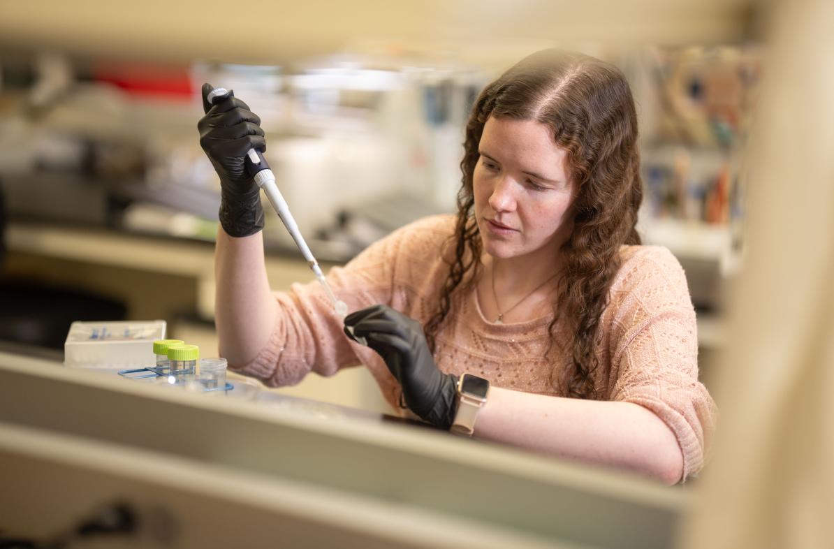 Rachel Horejsi in biology lab 