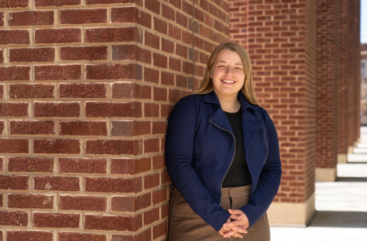 Jada Wahl portrait outside of Centennial Hall 