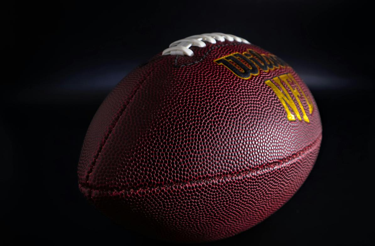 football in black background