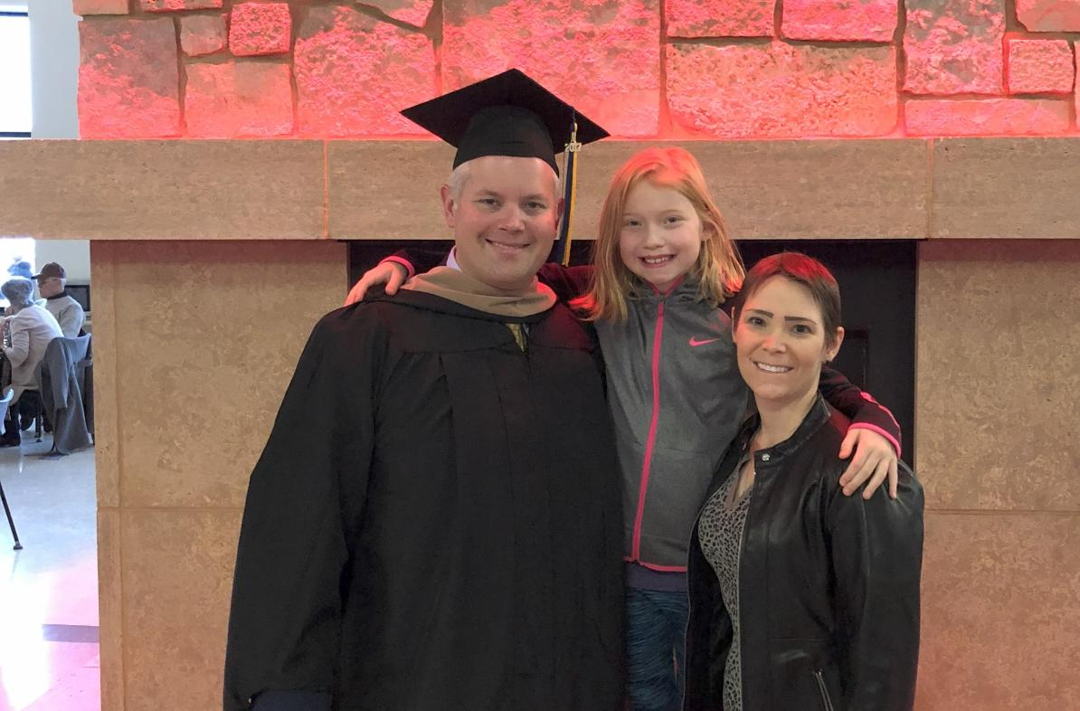 Riechers family photo MBA commencement 