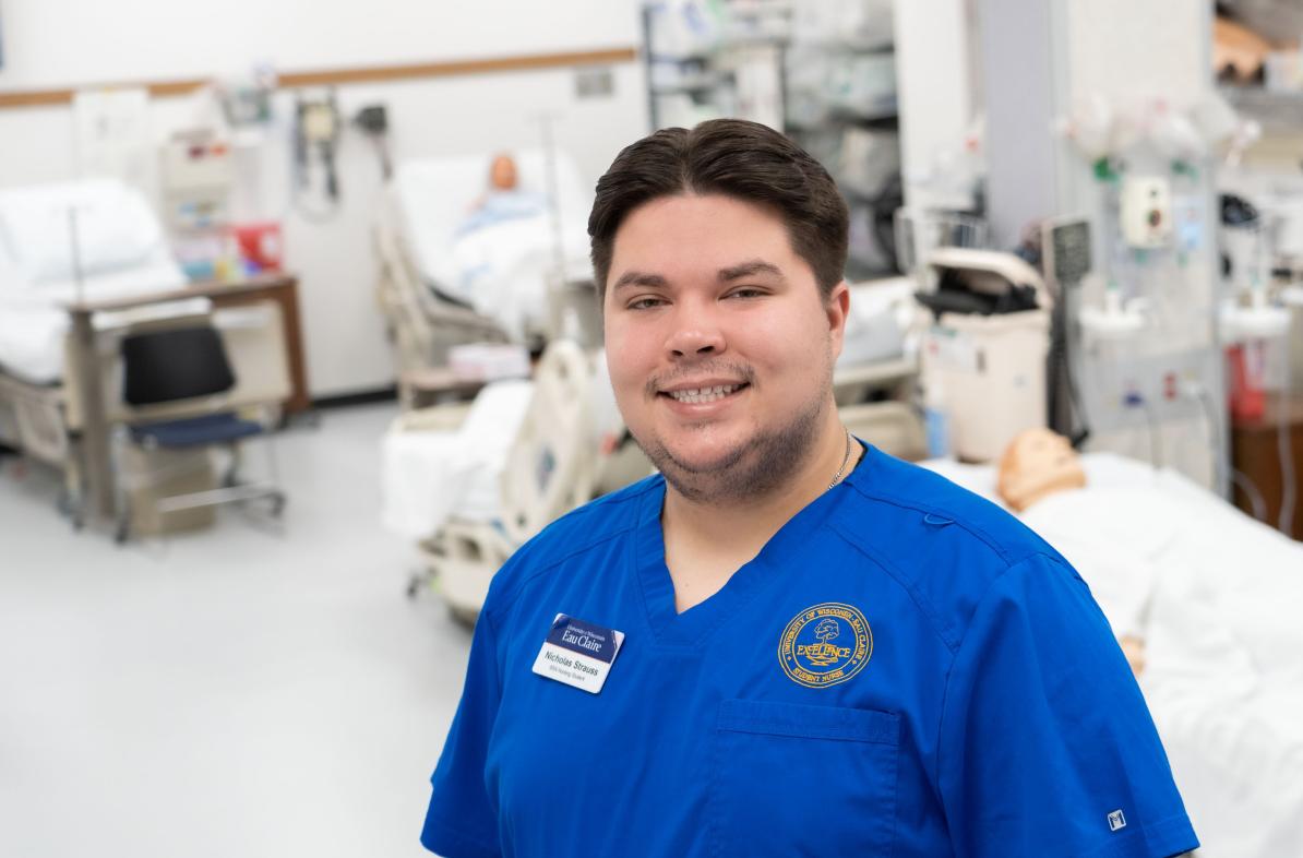 Nick Strauss in SIM lab 