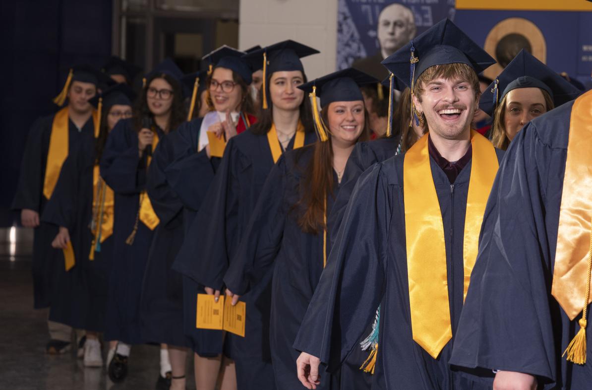 UW-Eau Claire students at fall commencement at The Sonnentag