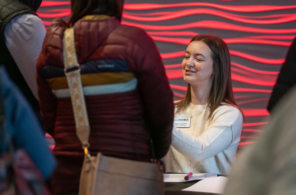 Hope Turvaville UWEC alum works human resources conference Davies Center