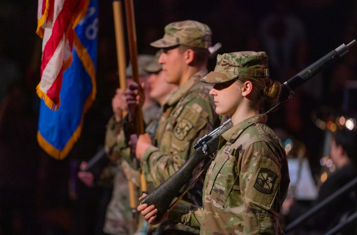 Color guard at 2023 commencement ceremony 