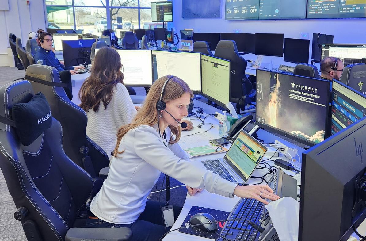 Susan Lederer in command center NASA