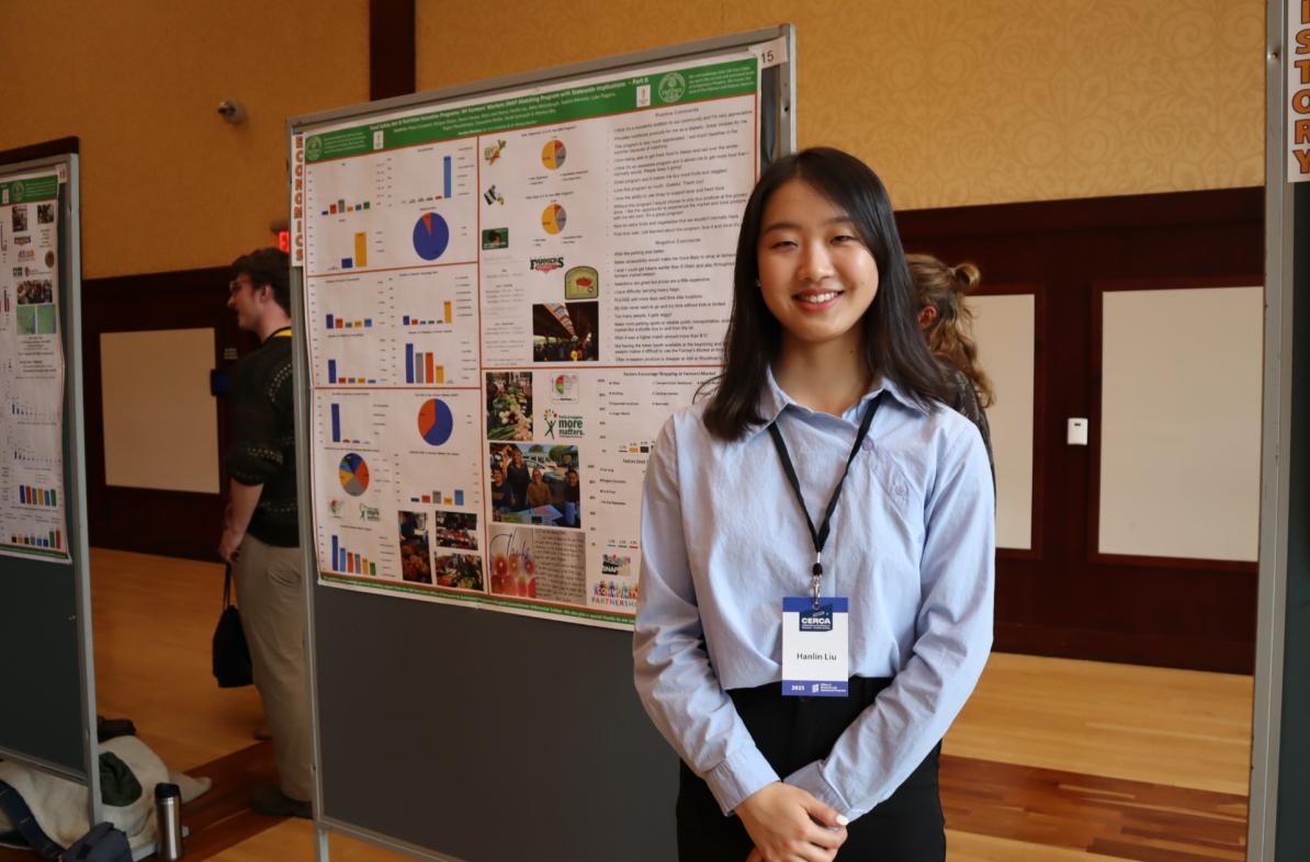 Student Hanlin Liu presenting at CERCA 2025