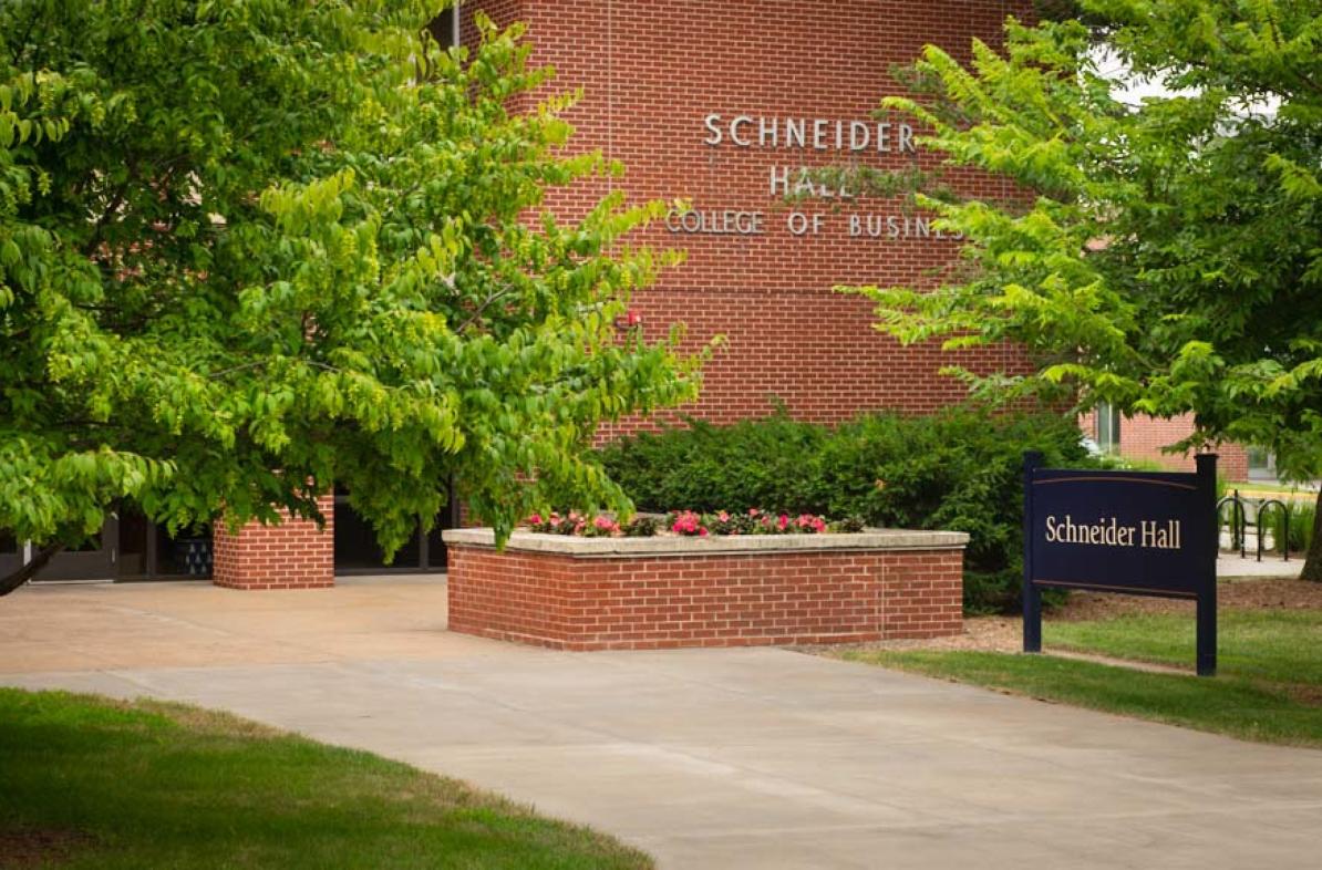 Exterior Schneider Hall summer 