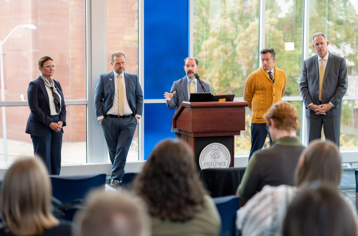 Leadership at UW-Eau Claire's Direct Admit Wisconsin press conference