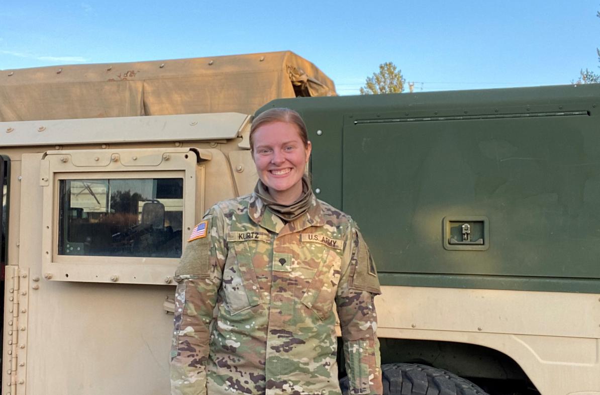 Paige Kurtz in national guard uniform