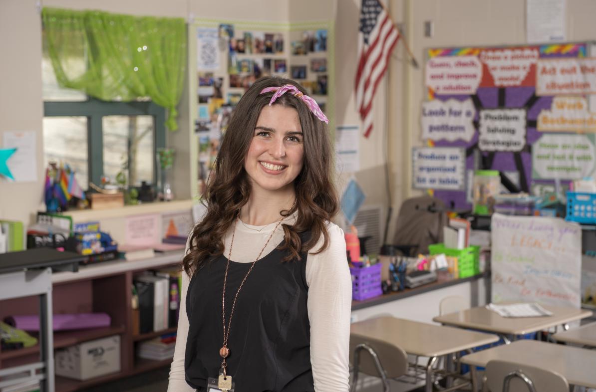 Abbi Holzmann has known since she was a young girl that she wanted to be a teacher. The ongoing pandemic has made her more determined than ever to make a difference in the lives of students. (Photo by Shane Opatz)