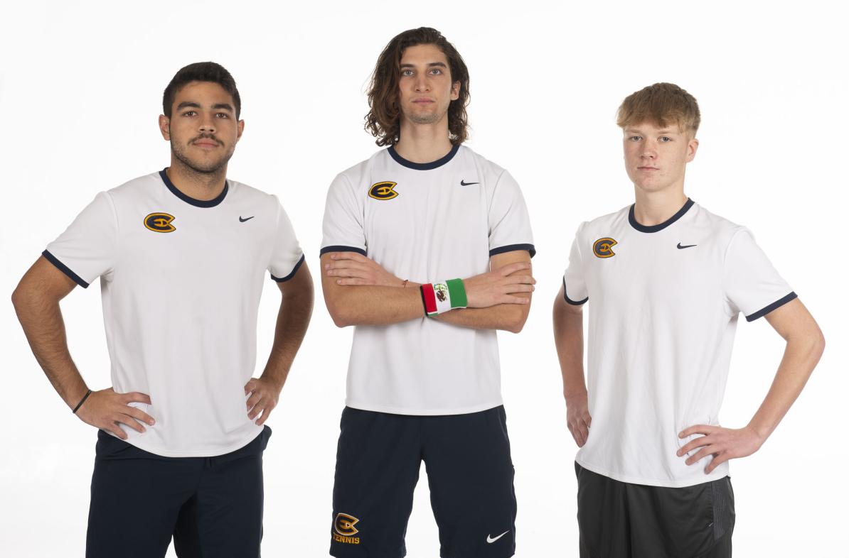 This year, three members of UW-Eau Claire’s tennis team are international students, coming to the university from three different countries. (Photo by Bill Hoepner)