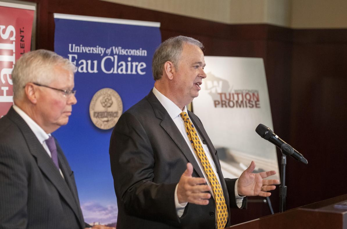 UW System President Jay Rothman and UW-Eau Claire Chancellor James Schmidt