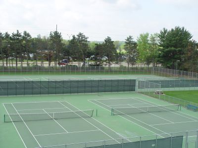 Upper campus tennis courts behind McPhee