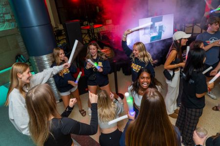 Group of students dancing at Davies Party