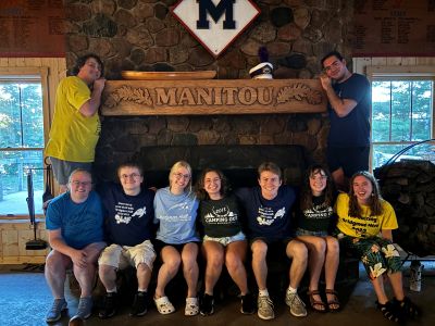 Schwartz and other Bridgman Hall residence life staff at their 2025 retreat
