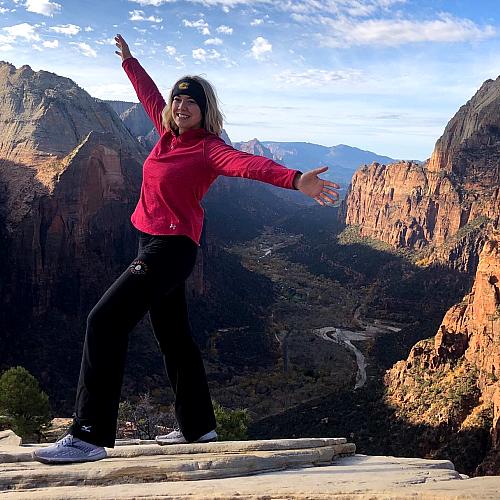 female student in Utah canyon 
