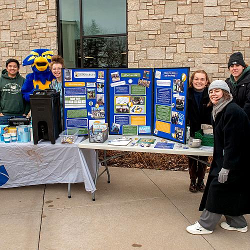  A group of university students from student senate promotes sustainability