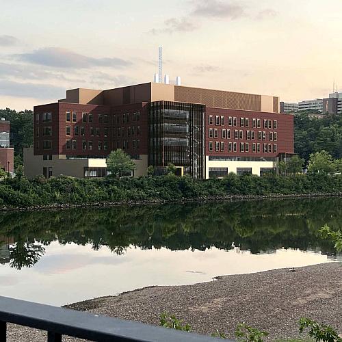 rendering of health science building
