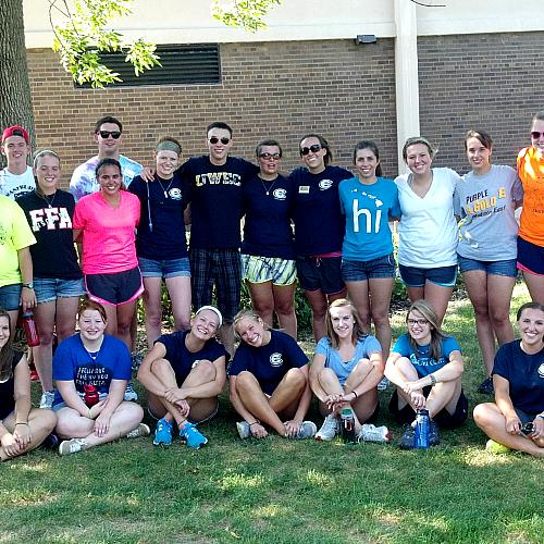 Participants from the Leadership Living Learning Community pose together for a photo.